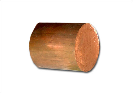 Round copper CuBe1 bar, hot forged and turned