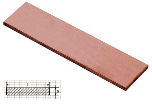 Flat electrolytic copper bar, forged