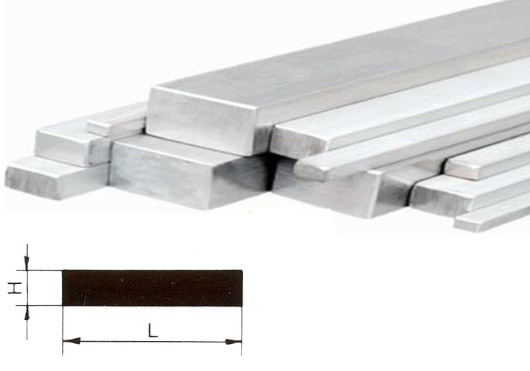 Flat 6082 aluminum bar, extruded
