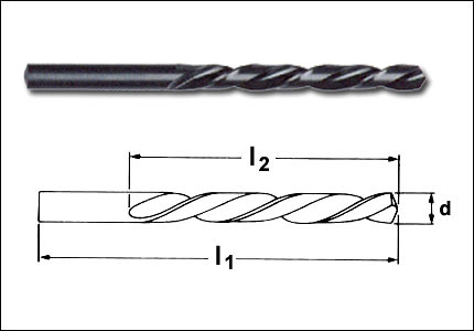 Jobber drill left-hand DIN 338, type N, steamed