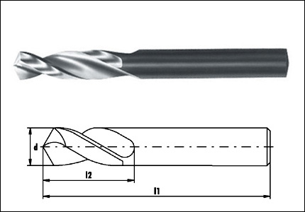 Stub drill HSS DIN 1897, type FN, nitrided