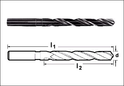 Long drill HSS DIN 340, type N, steamed