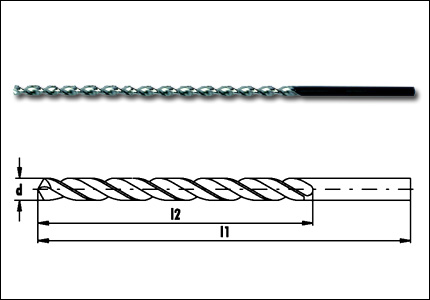 Extra length drill, DIN 1869, type XT33, nitrided