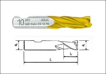 HSS-Co PM cutter with 3 cutting edges, coated