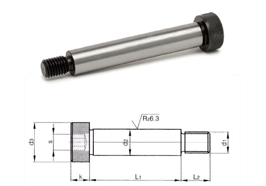 Shoulder screw TCE type with finished shaft