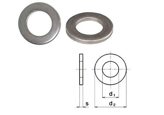 Flat stainless steel supporting washer