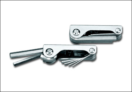 Serie di 7 chiavi ad L per esagoni interni, clip metallico