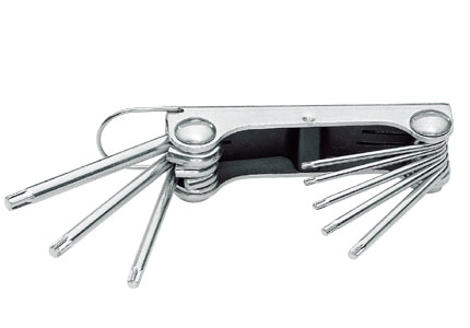 Serie di 8 chiavi ad L per viti Torx con clip metallico