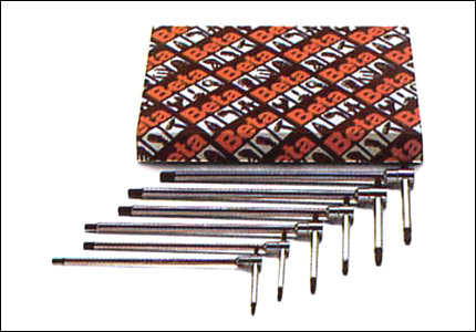 Set of 13 hexagonal Allen T-wrenches, sliding