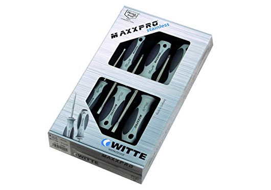 Serie di 6 cacciaviti MAXXPRO stainless, lama acciaio inox