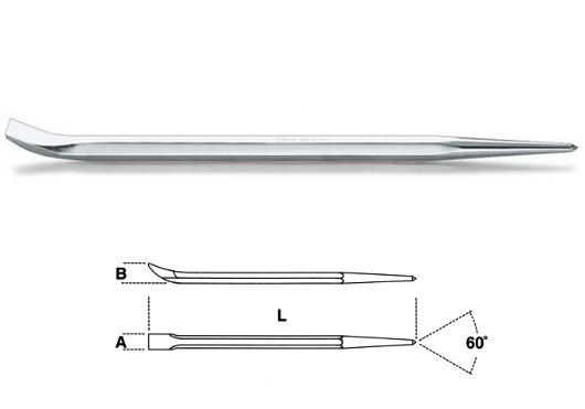 Lever with pointed and flat bent ends