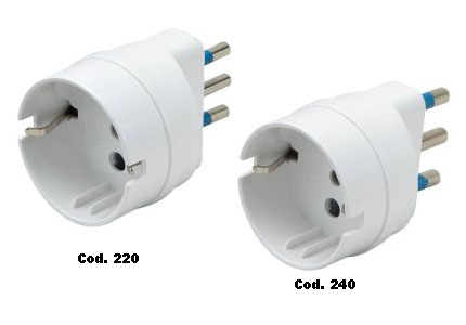 Adapter from outlet DE to plug IT