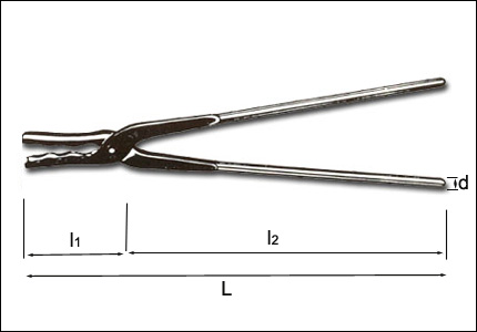 Forge tongs with waved and grooved ends