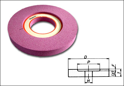 Straight grinding wheel with notch on 1 side (shape 5)
