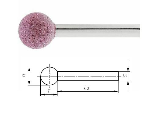 Pink spherical wheel, shaft mm 6