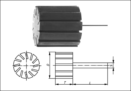 Expanding cylindrical rubber mandrel STZY for rings