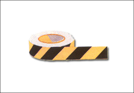 Yellow/black adhesive tape for warnings