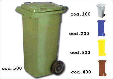 Wheeled trash container 120 litres