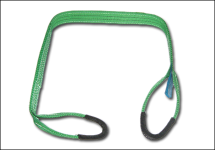 Green polyester web sling