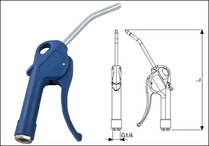 Blow gun with bent pipe, mm 6