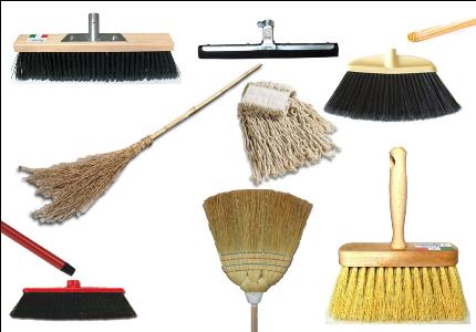 Brooms and mops